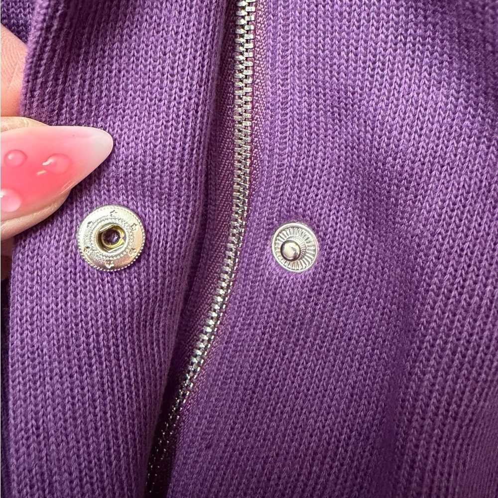 NWT Faconnable Large Plum Purple Zip-Up Bomber Jacket - Picture 9 of 11